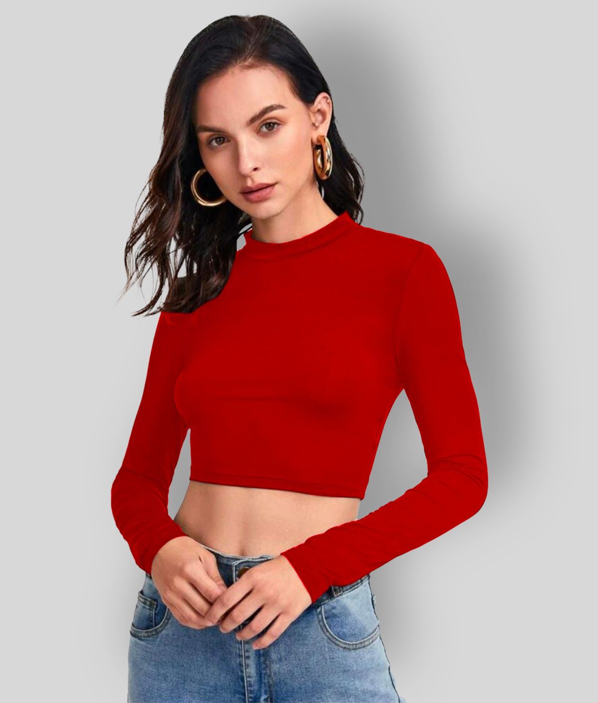     			Dream Beauty Fashion - Red Polyester Women's Crop Top ( Pack of 1 )