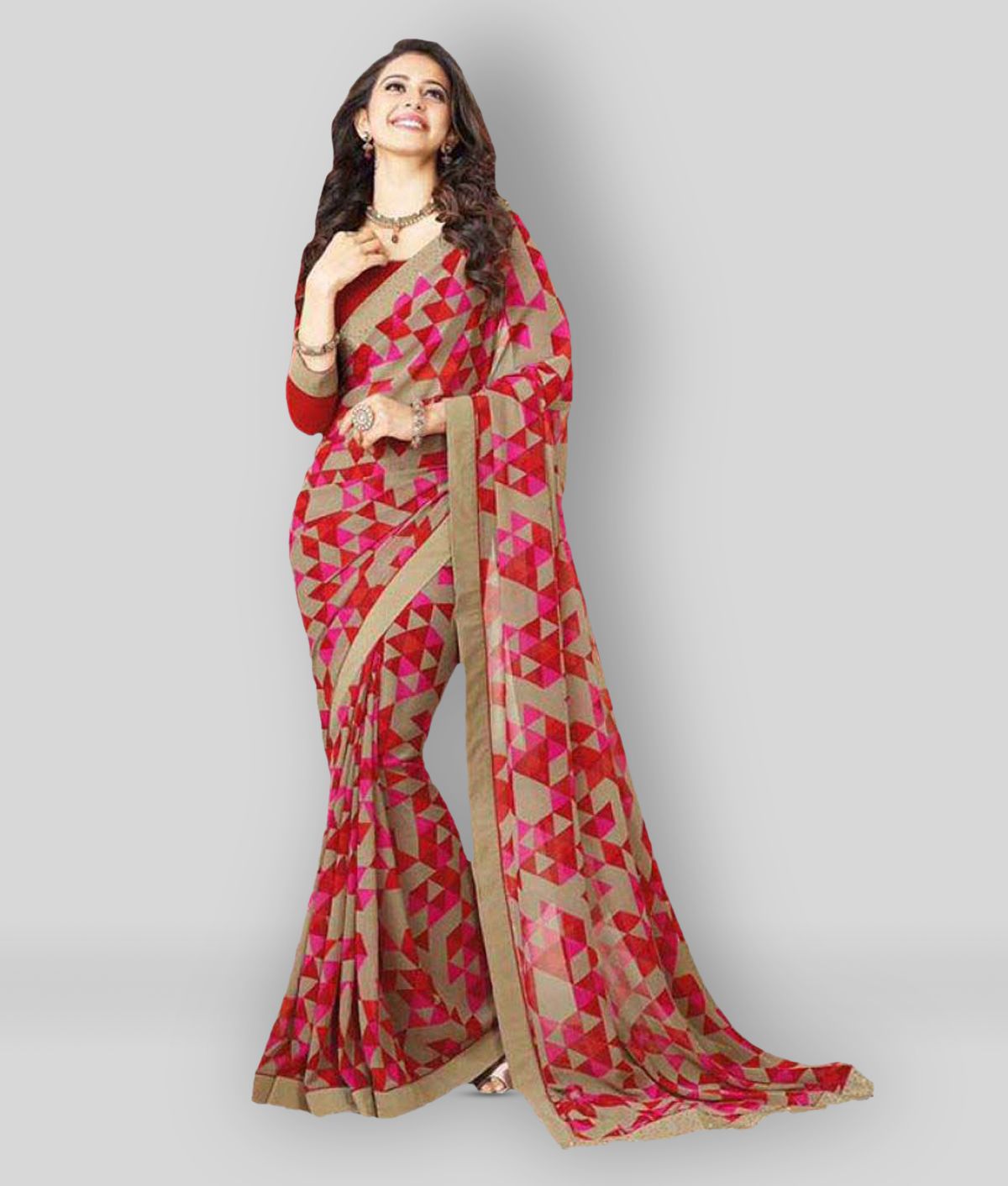     			Gazal Fashions - Multicolor Chiffon Saree With Blouse Piece (Pack of 1)