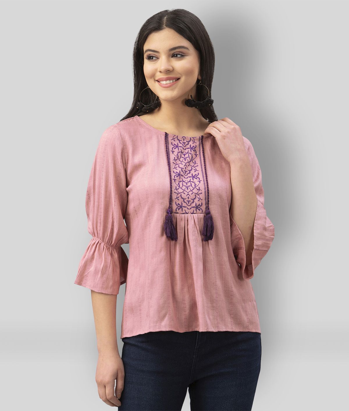     			Selvia - Pink Silk Women's A-Line Top ( Pack of 1 )