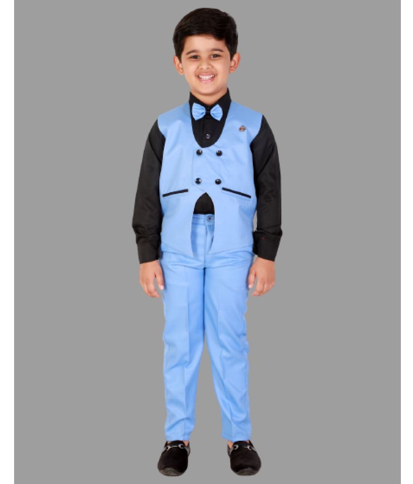     			DKGF Fashion Pack of 1 Boys Cotton Blend Shirt & Pants ( Light Blue )