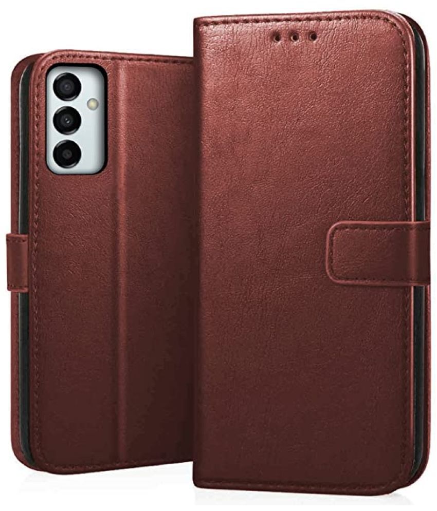     			Doyen Creations - Brown Flip Cover Compatible For Samsung Galaxy F23 ( Pack of 1 )