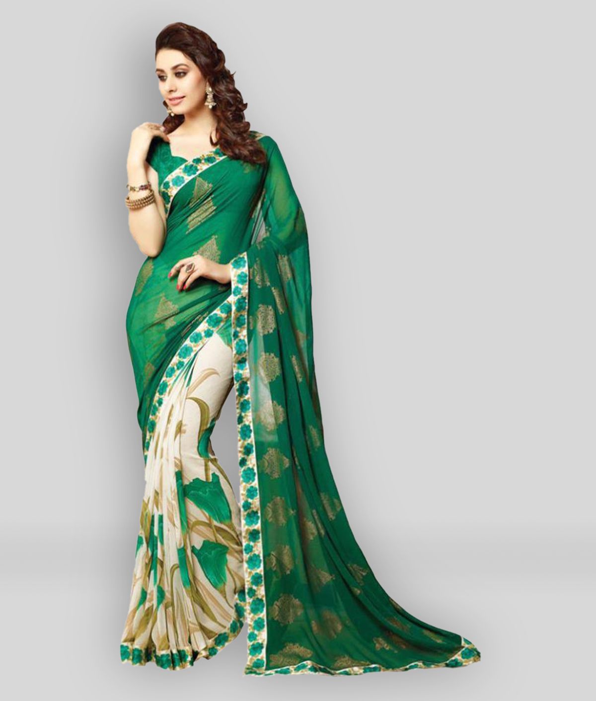     			Gazal Fashions - Multicolor Georgette Saree With Blouse Piece ( Pack of 1 )