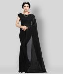 ANAND SAREES - Black Georgette Saree With Blouse Piece (Pack of 1)