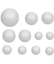 PRANSUNITA 24 Pcs Craft Styrofoam White Smooth Balls for DIY