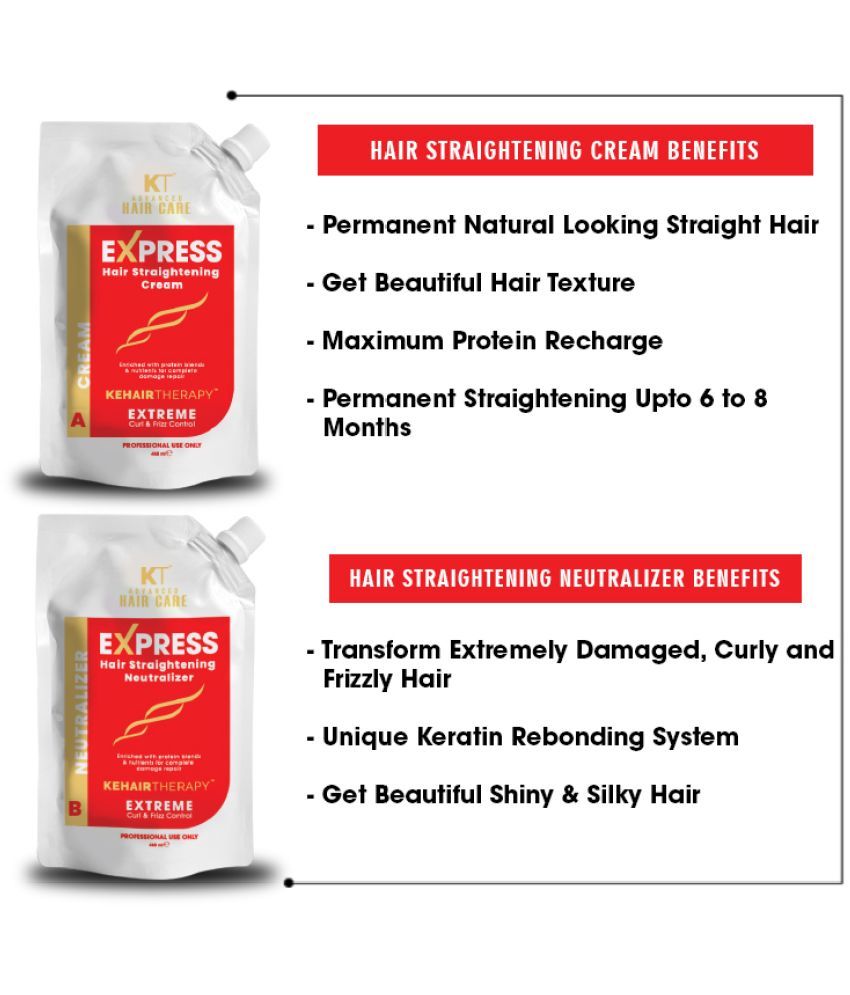 KEHAIRTHERAPY KT Professional Straightening Cream 480ml + Neutralizer