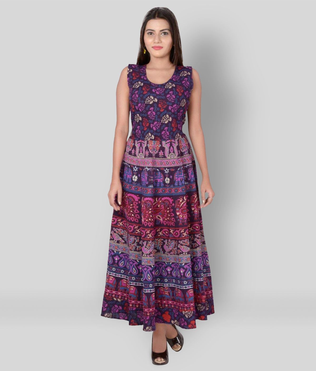 Rangun - Purple Cotton Women's Gown ( Pack of 1 )