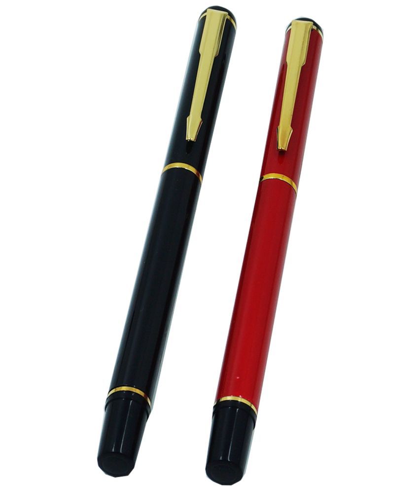     			auteur 801 Black & Red Color Roller Ball Pen Set Of 2 With Golden Arrow Clip .