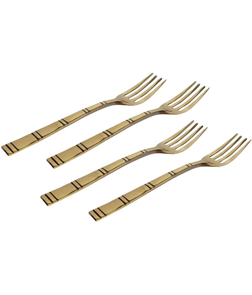     			A & H ENTERPRISES - Gold Brass Dessert Fork ( Pack of 4 )