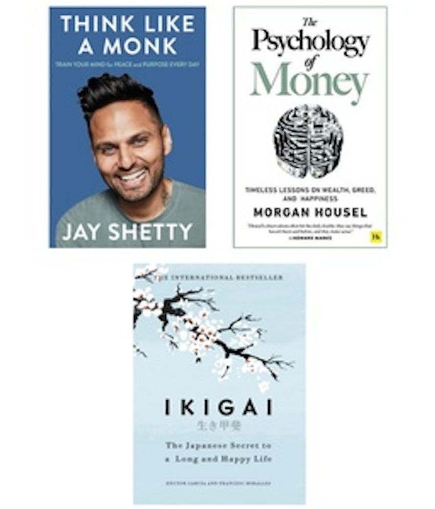     			Combo Of 3 Book (Think Like Monk + Psychology of Money + ikigai Japanese ) English Book For Paperback