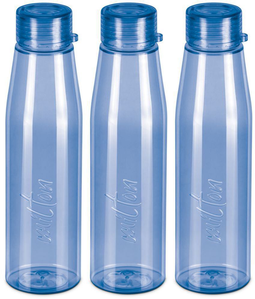    			Milton Ripple 1000 Pet Bottle, 946 ml Each, Set of 3, Blue