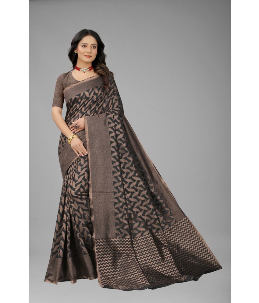     			NENCY FASHION - Black Banarasi Silk Saree With Blouse Piece ( Pack of 1 )