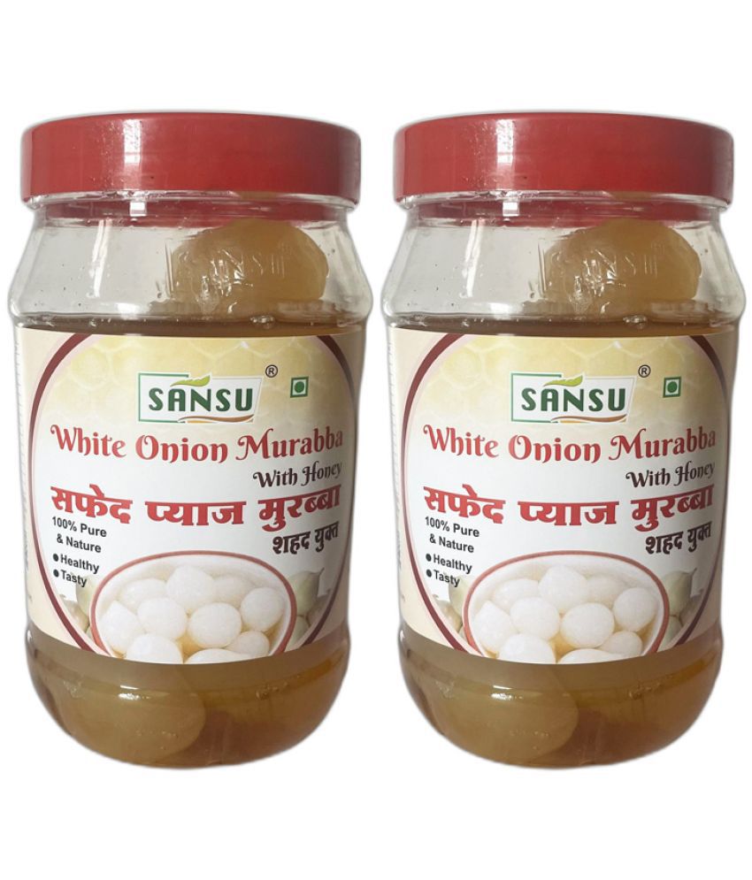 SANSU White Onion Murabba with Honey Pickle 500 g Pack of 2