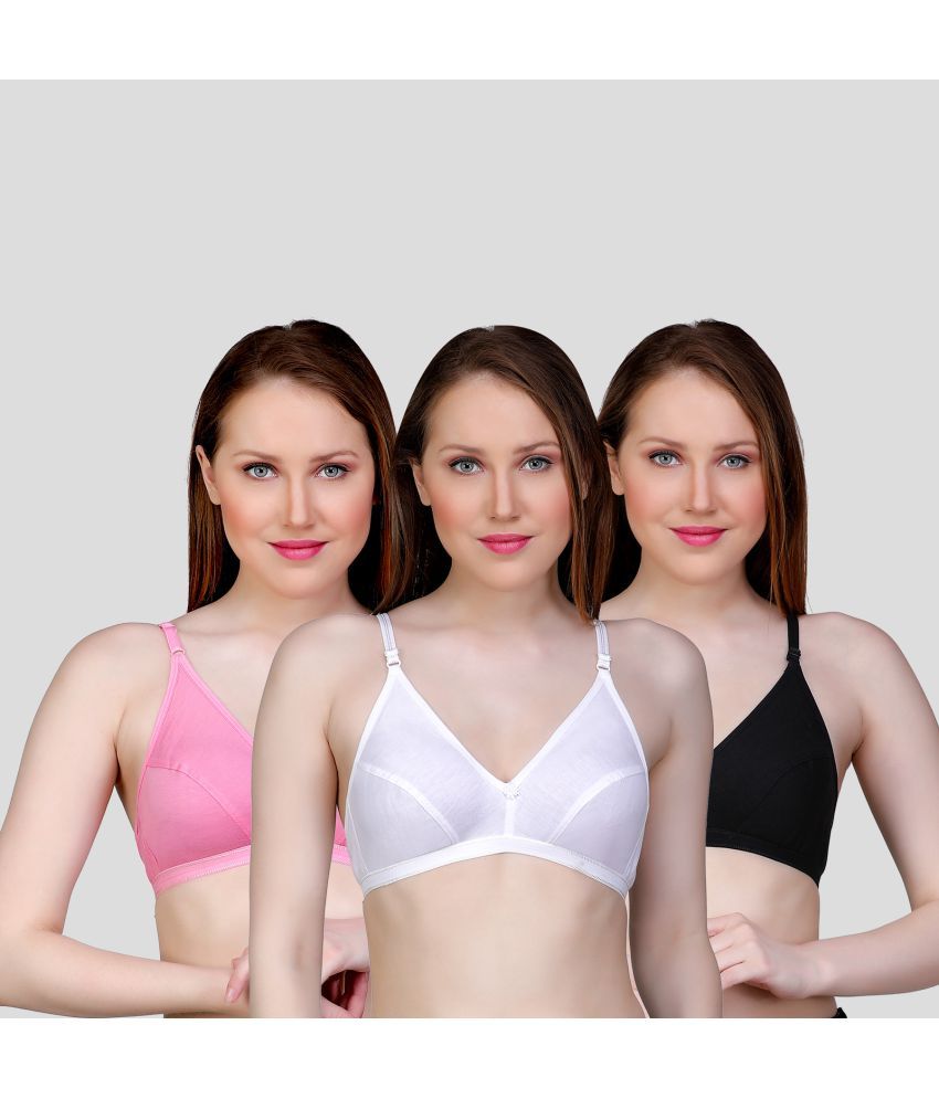     			TCG Pack of 3 Cotton Blend Non Padded Women's Push Up Bra ( Multicolor )