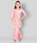 Cutecumber Pack of 1 Girls Georgette Kurti With Palazzo ( Pink )