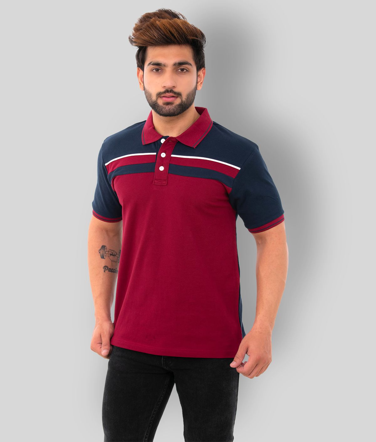     			BISHOPCOTTON - Multicolor Cotton Regular Fit Men's Polo T Shirt ( Pack of 1 )