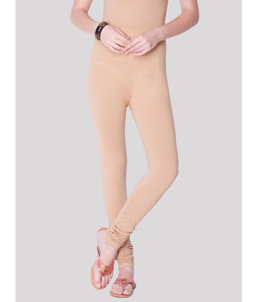     			Dollar Missy - Beige Cotton Women's Leggings ( Pack of 1 )