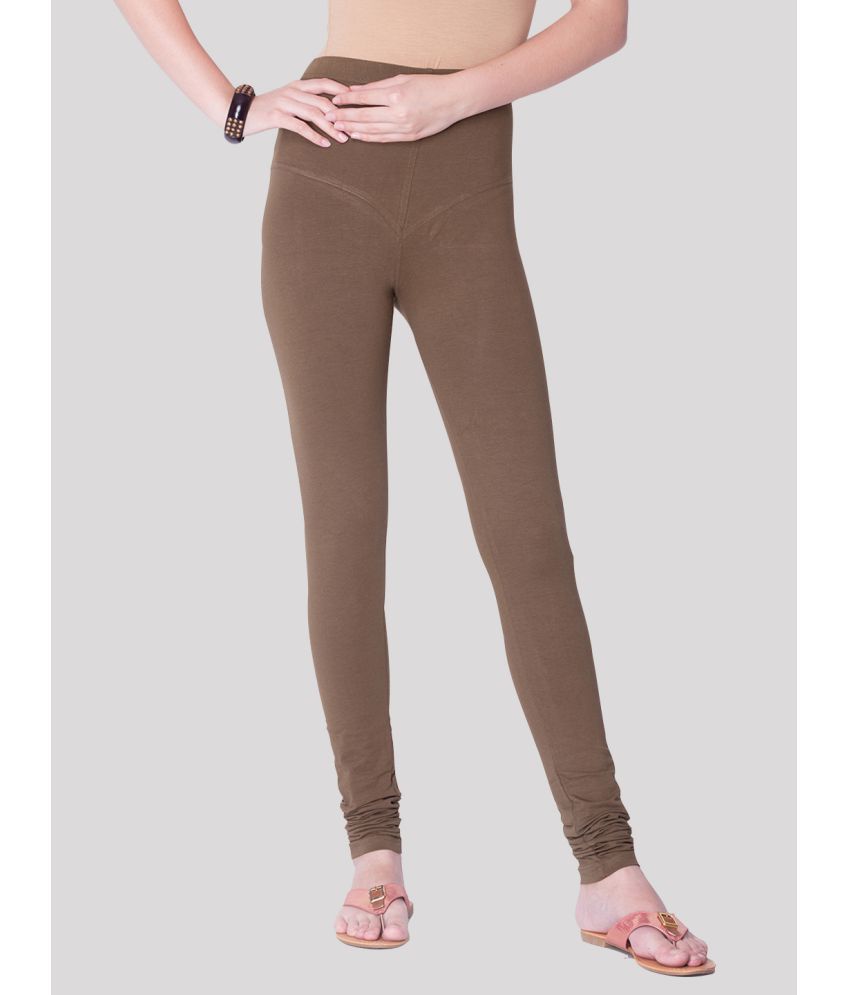     			Dollar Missy - Brown Cotton Women's Leggings ( Pack of 1 )