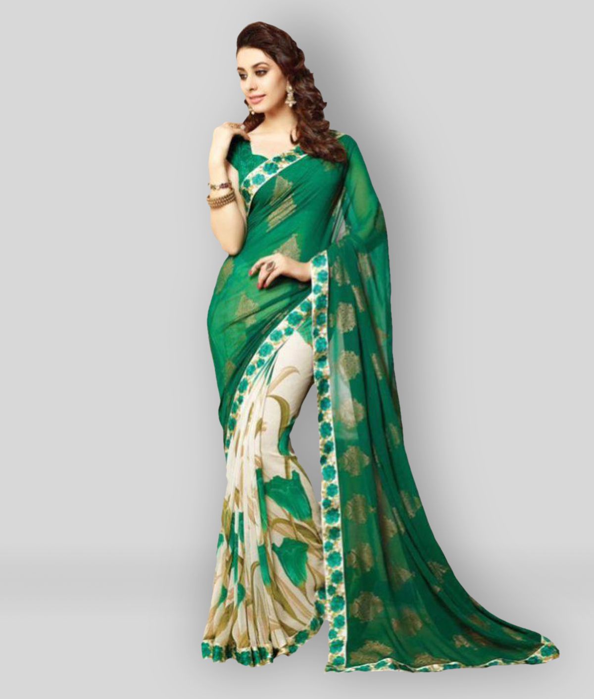     			Gazal Fashions - Multicolor Chiffon Saree With Blouse Piece ( Pack of 1 )