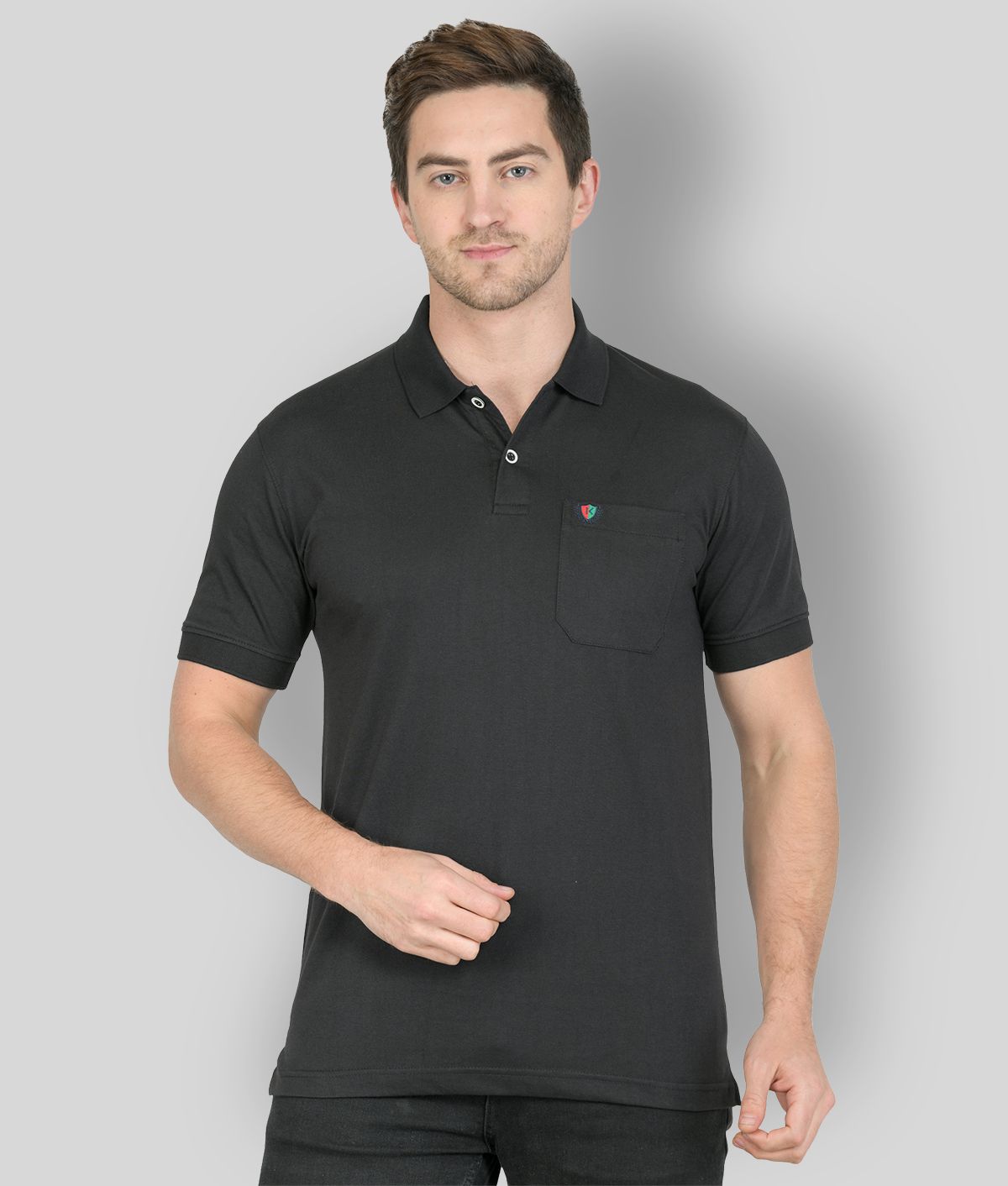     			Kaily - Black Cotton Blend Slim Fit Men's Polo T Shirt ( Pack of 1 )