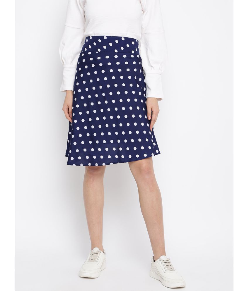 Mayra - Navy Polyester Women's Flared Skirt ( Pack of 1 )