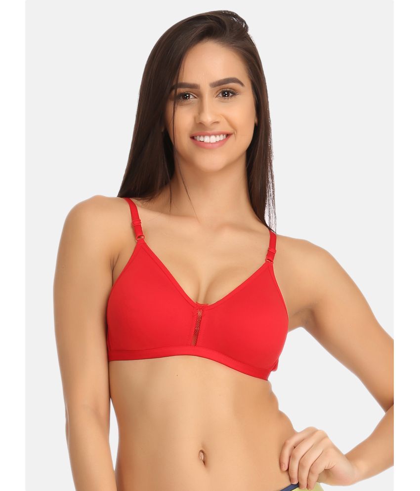     			Clovia Cotton Non Padded Women's T-Shirt Bra ( Red )