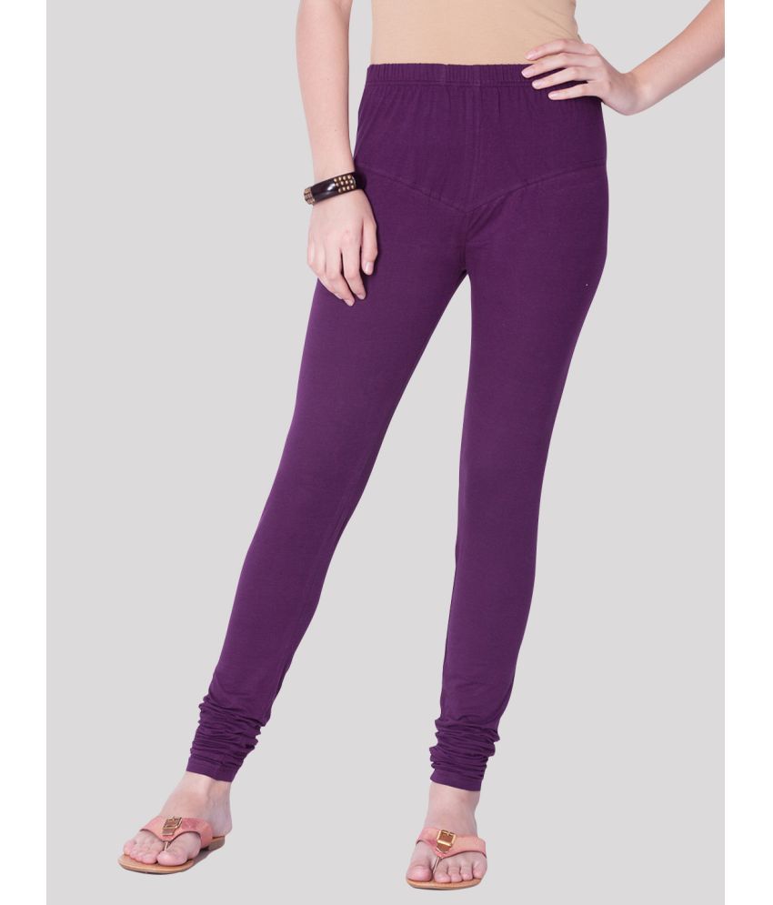     			Dollar Missy - Purple Cotton Women's Leggings ( Pack of 1 )