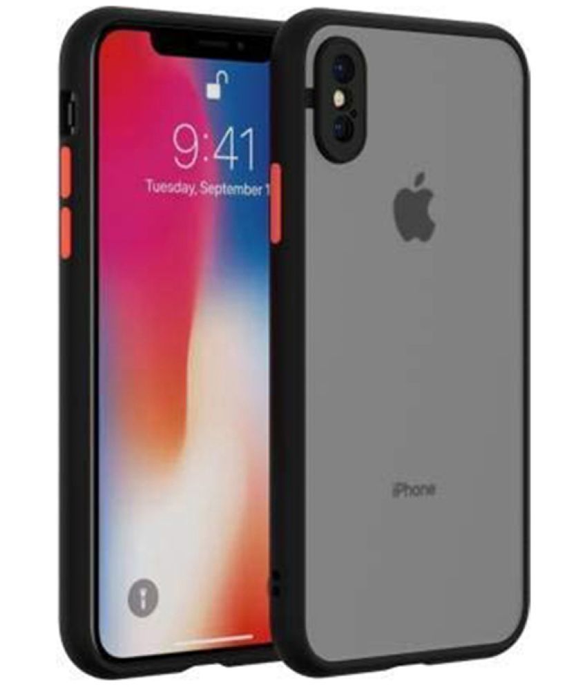    			NBOX - Black Plain Cases Compatible For Apple iPhone X ( Pack of 1 )