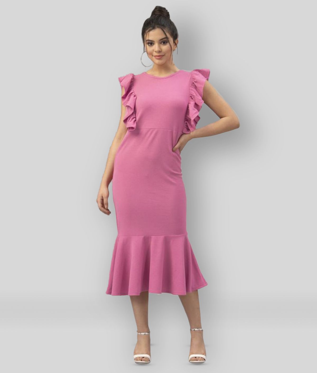     			Selvia - Pink Cotton Blend Women's Bodycon Dress ( Pack of 1 )