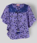 Cutecumber Pack of 1 Girls Georgette Top ( Purple )