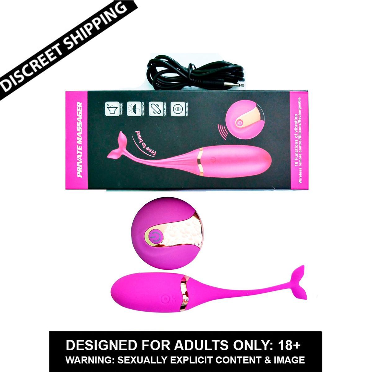     			Fish Shaped Vibrating Egg With Wireless Remote Control And USB Charging Sex Toy For Women