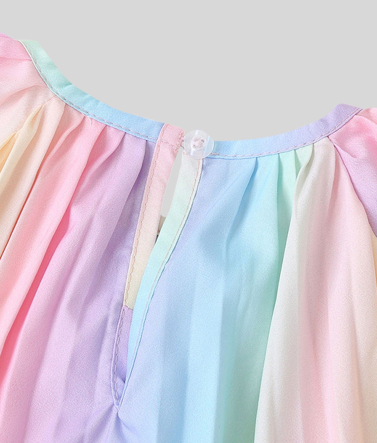 Hopscotch Baby Girls Polyester Wing Sleeves Rainbow Dress in Multi Color For Ages 69 Months