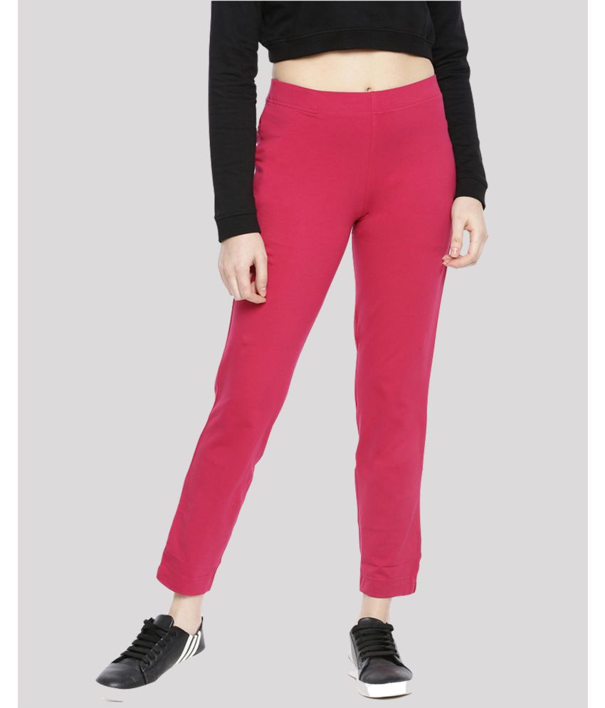    			Dollar Missy - Pink Cotton Straight Women's Casual Pants ( Pack of 1 )