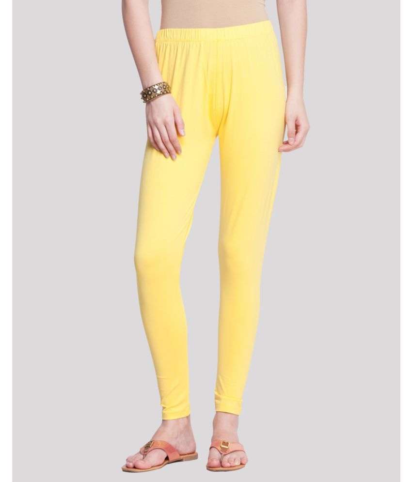     			Dollar Missy - Yellow Lycra Women's Leggings ( Pack of 1 )