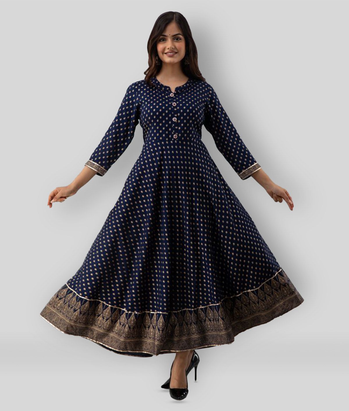 FASHEIN Black Polyester Anarkali Kurti  Single  Buy FASHEIN Black  Polyester Anarkali Kurti  Single Online at Best Prices in India on Snapdeal