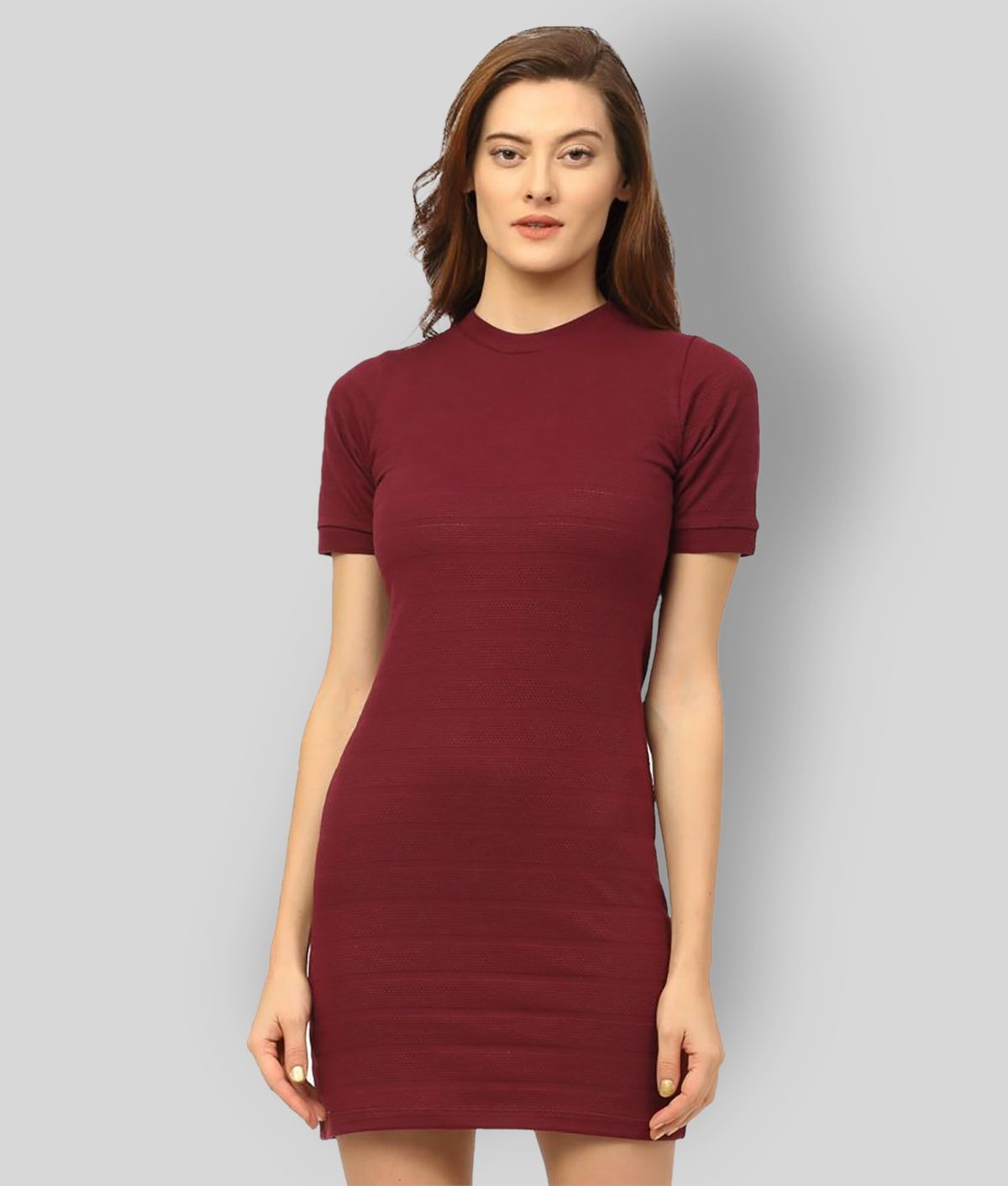     			Rigo - Maroon Cotton Women's Bodycon Dress ( Pack of 1 )