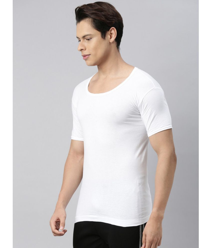    			VIP - White Cotton Men's Vest ( Pack of 4 )