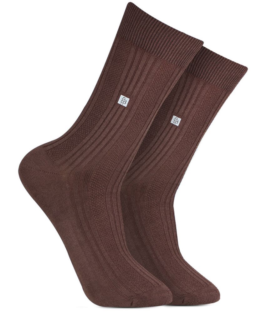     			Bonjour - Brown Cotton Blend Men's Full Length Socks ( Pack of 1 )