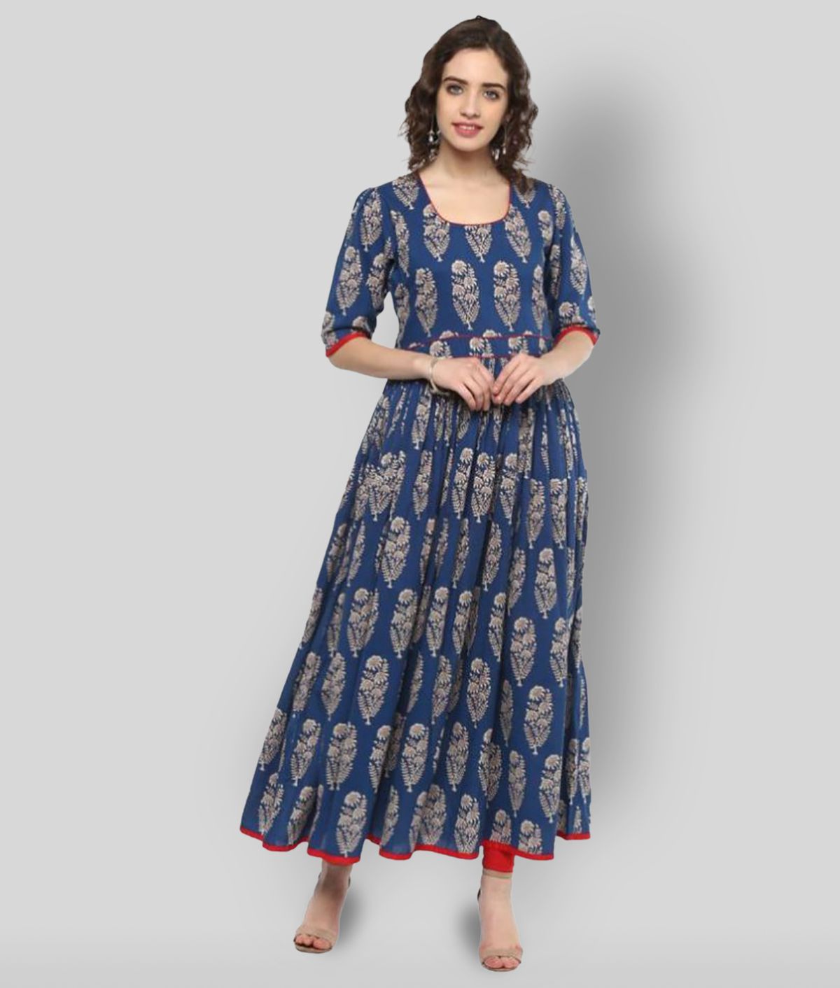     			Divena - Blue Cotton Women's Regular Dress ( Pack of 1 )