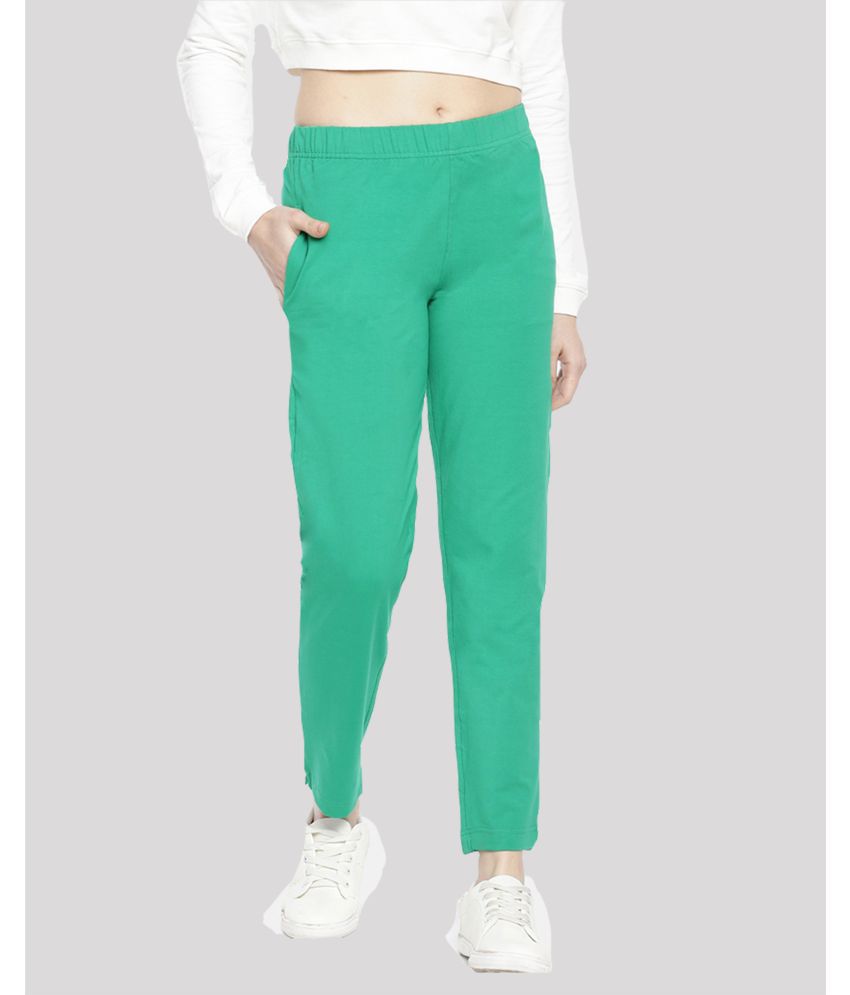 Dollar Missy - Green Cotton Straight Women's Cigarette Pants ( Pack of 1 )