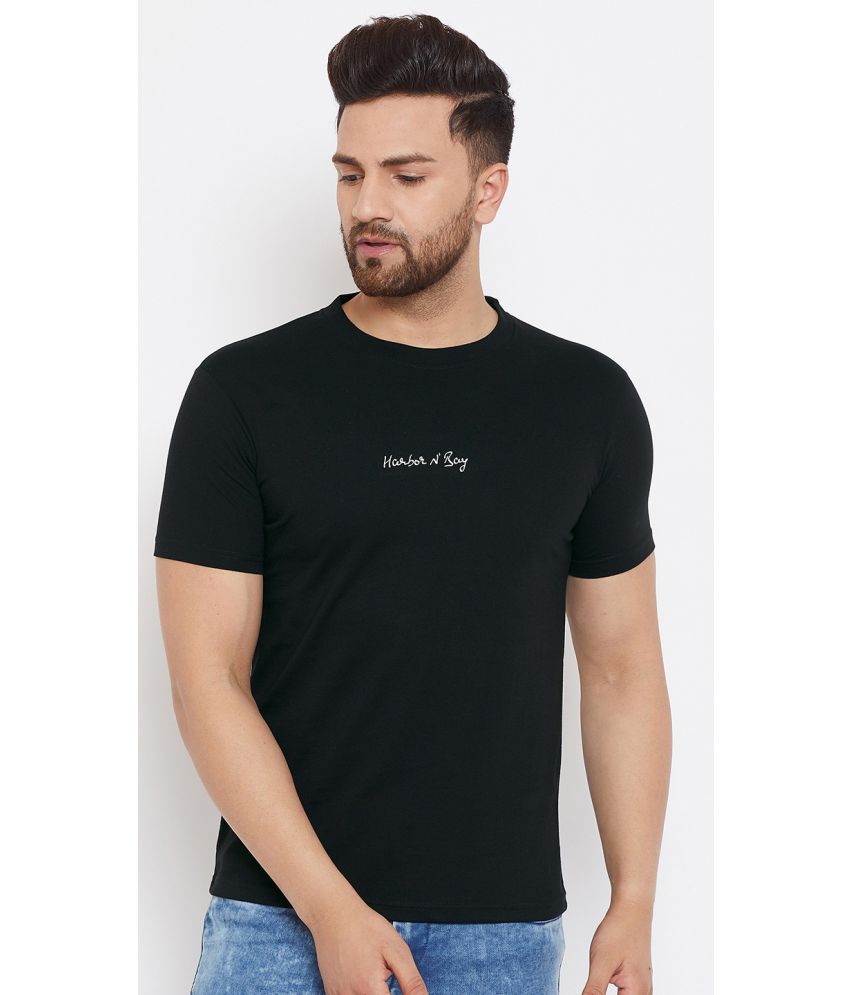     			HARBOR N BAY - Black Cotton Blend Regular Fit Men's T-Shirt ( Pack of 1 )