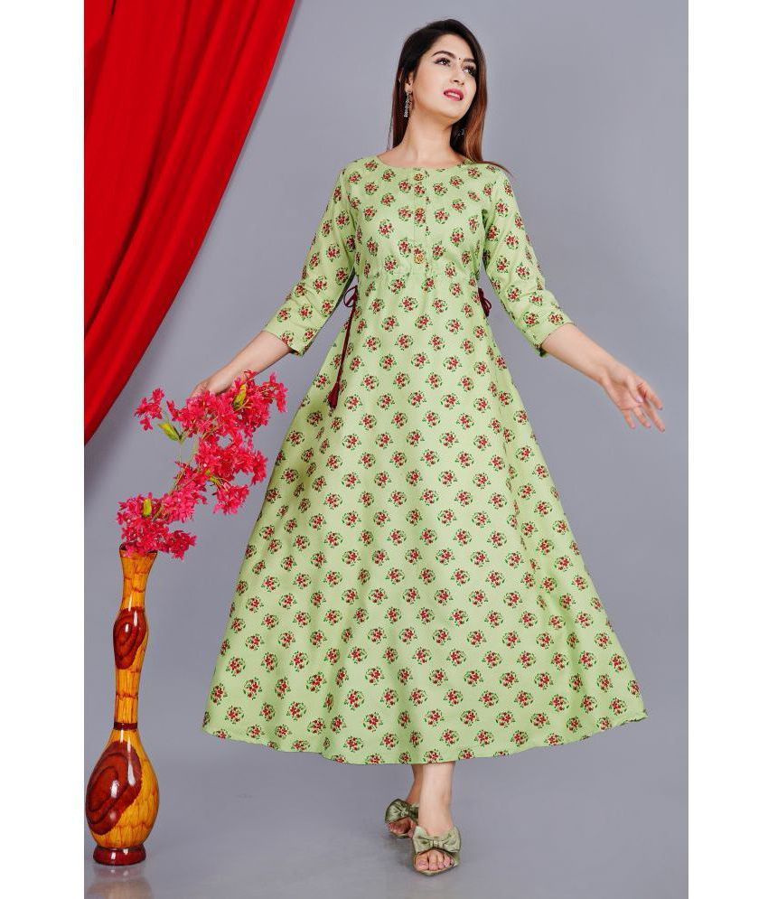     			SIPET - Mint Green Rayon Women's Flared Kurti ( Pack of 1 )