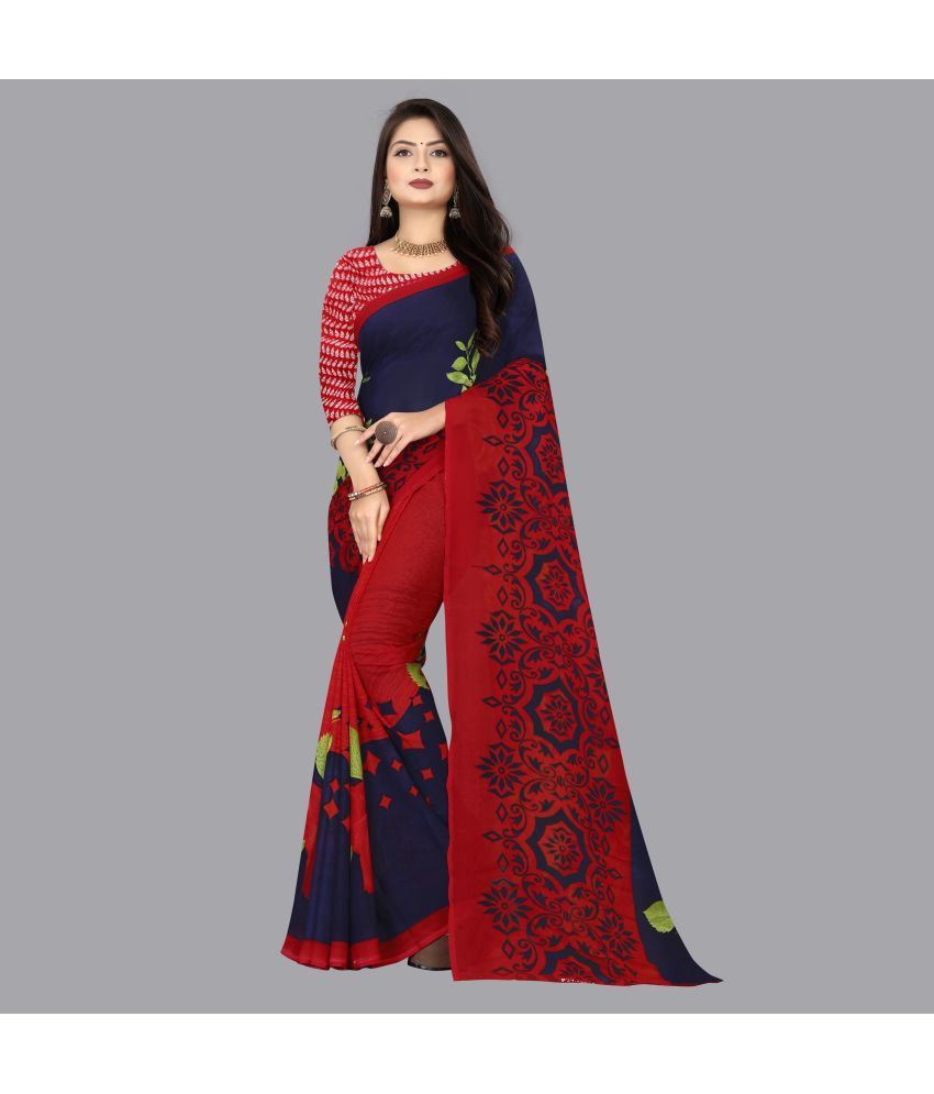     			Anand Sarees - Red Georgette Saree With Blouse Piece ( Pack of 1 )