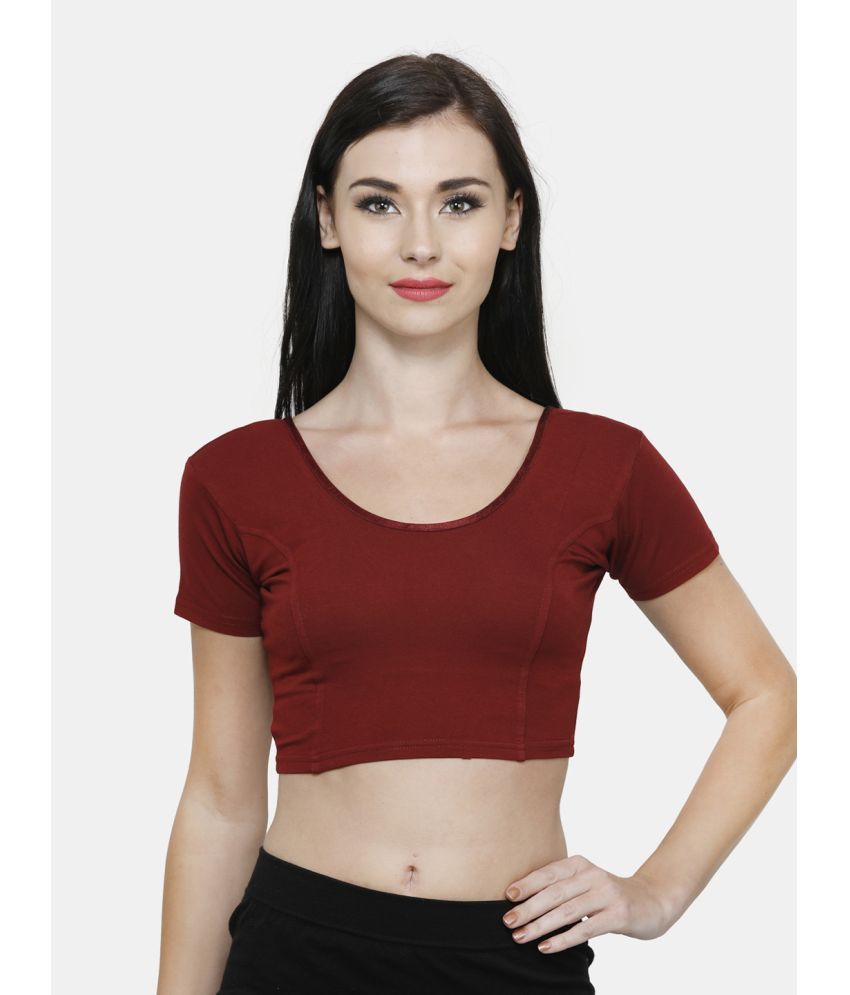     			Vami - Maroon Readymade without Pad Cotton Blend Women's Blouse ( Pack of 1 )