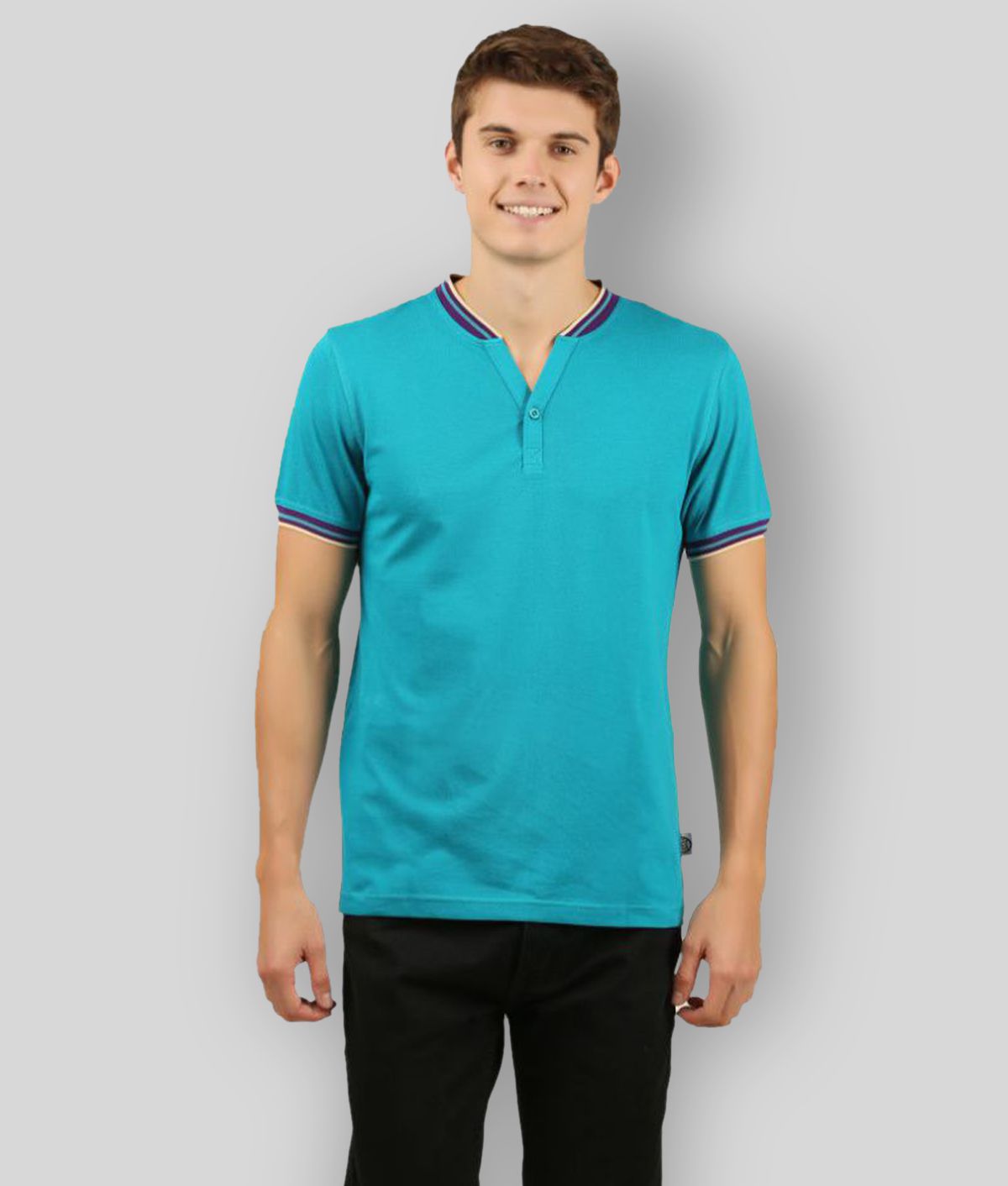    			Zebu - Blue Cotton Regular Fit Men's T-Shirt ( Pack of 1 )