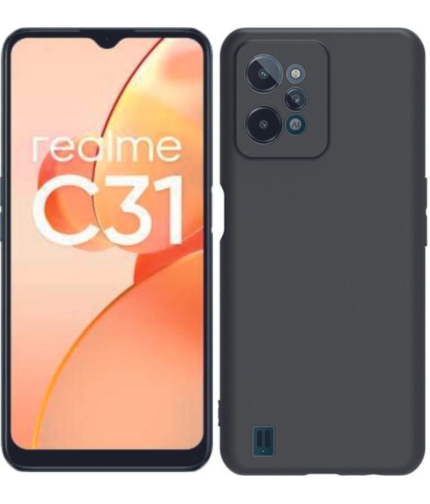     			Megha Star - Black Silicon Plain Back Cover Compatible For Realme C31 ( Pack of 1 )