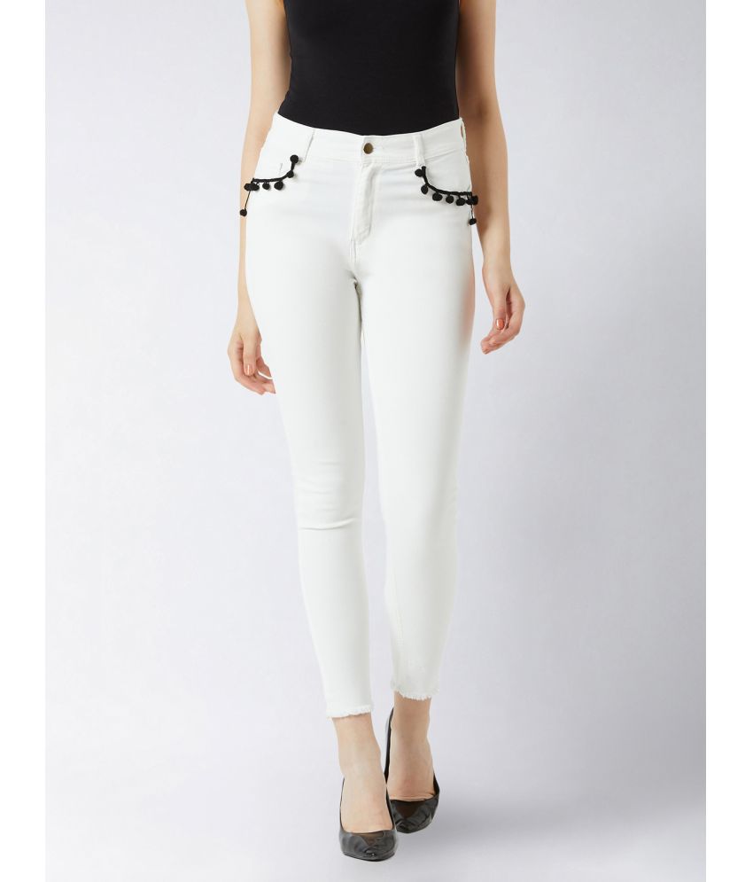 Miss Chase - White Denim Women's Jeans ( Pack of 1 )
