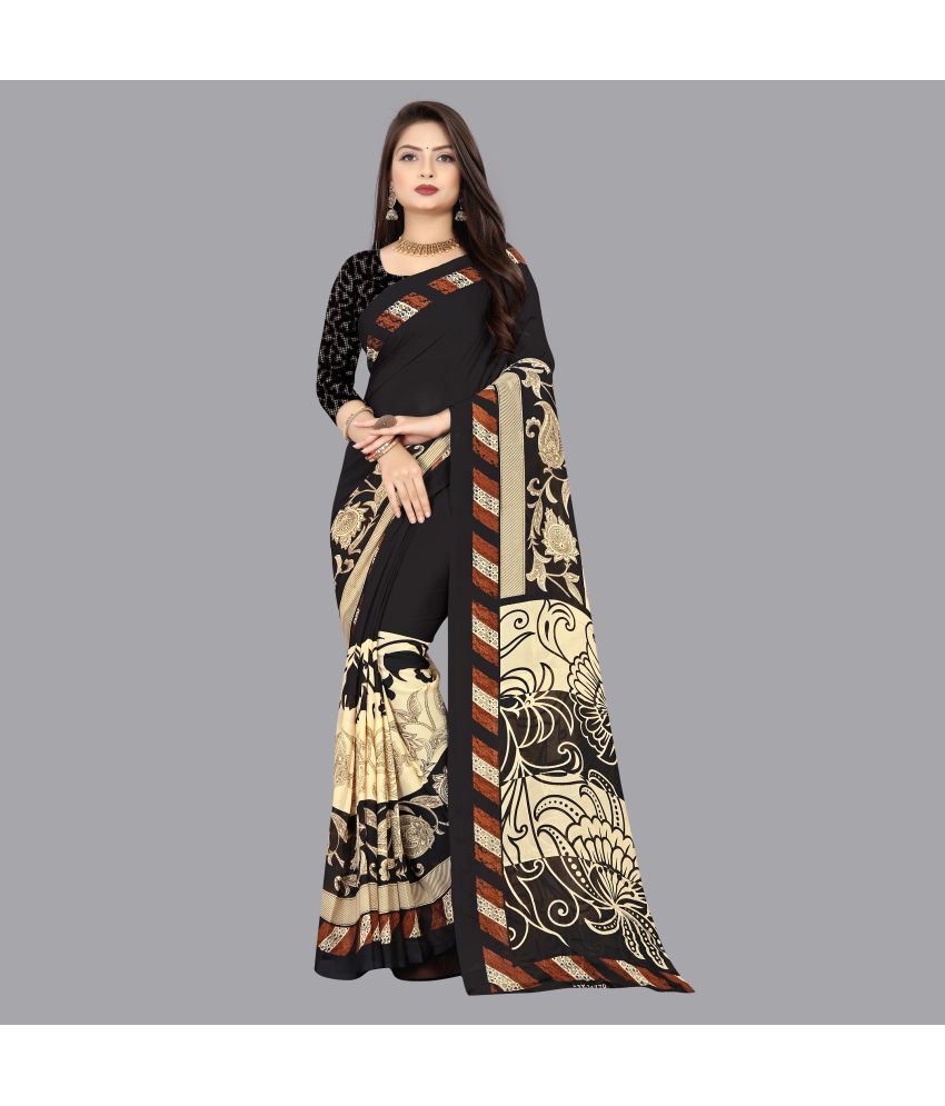     			Anand Sarees - Black Georgette Saree With Blouse Piece ( Pack of 1 )