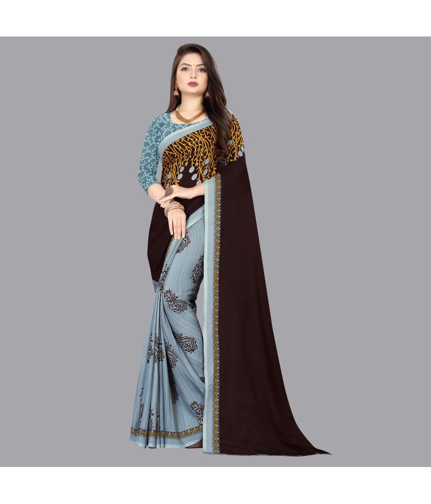    			ANAND SAREES - Black Georgette Saree With Blouse Piece ( Pack of 1 )