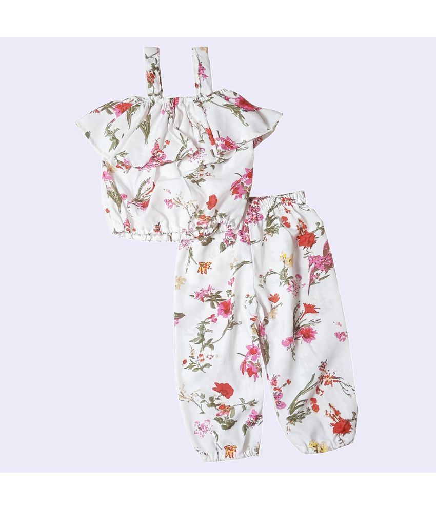     			harshvardhanmart.com - Off White Crepe Top & Trouser For Baby Girl ( Pack of 1 )