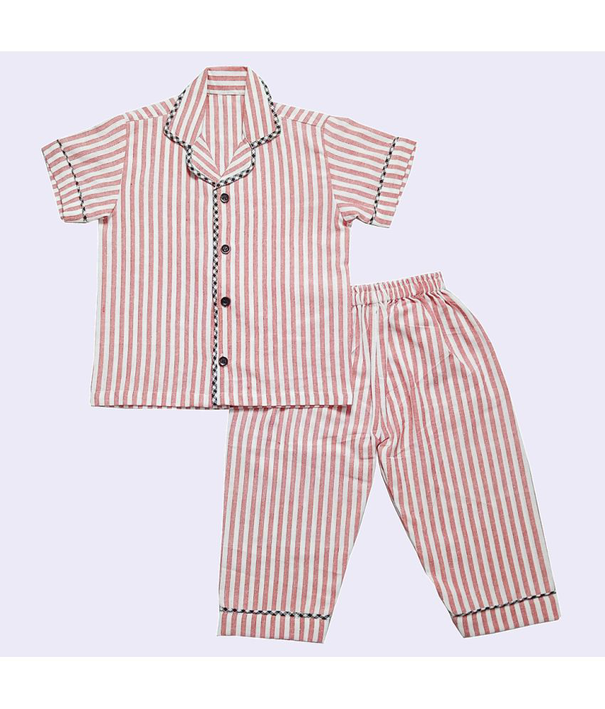     			harshvardhanmart.com - Pink Cotton Girls Night Suit Set ( Pack of 1 )